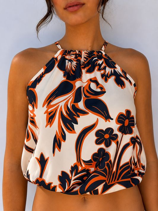 Blusa Halter estampado Floral